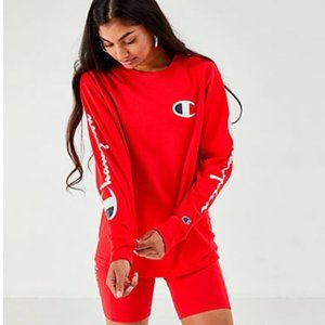 Champion Women's Original Long Sleeve Tee-Direct Flock Script